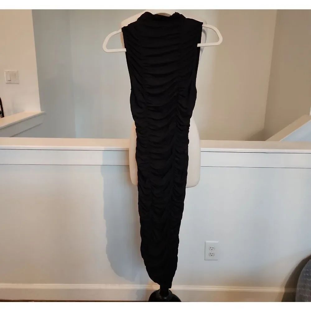 ASOS Black Ruched Maxi Dress Size 6